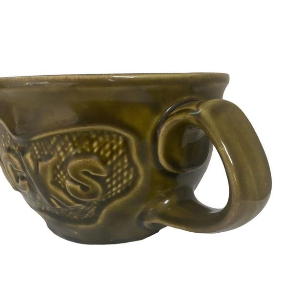 Vintage McCoy "SNACKS" Bowl Handled Popcorn Serving #7521 Green 1970's Pottery - Picture 2 of 4